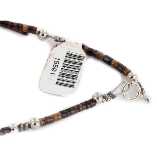 2 Strand Certified Authentic Navajo .925 Sterling Silver Natural Jade and Multicolor Stones Native American Necklace 15501-69