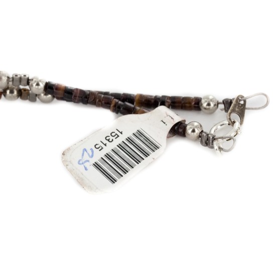 2 Strand Certified Authentic Navajo .925 Sterling Silver Natural Agate and Multicolor Stones Native American Necklace 15315-28 2 Strand Certified Authentic Navajo .925 Sterling Silver Natural Agate and Multicolor Stones Native American Necklace 15315-28