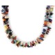2 Strand .925 Sterling Silver Certified Authentic Navajo Natural Multicolor Stones Native American Necklace 15501-128