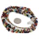 2 Strand .925 Sterling Silver Certified Authentic Navajo Natural Multicolor Stones Native American Necklace 15501-128
