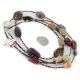 2 Strand .925 Sterling Silver Certified Authentic Navajo Natural Turquoise Carnelian Agate and Jasper Native American Necklace 750194-01