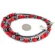 .925 Sterling Silver Certified Authentic Navajo Coral Natural Hematite Native American Necklace 25326 .925 Sterling Silver Certified Authentic Navajo Coral Natural Hematite Native American Necklace 25326