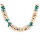 .925 Sterling Silver Certified Authentic Navajo Natural Turquoise and Melon Shell Native American Necklace 15567-08 .925 Sterling Silver Certified Authentic Navajo Natural Turquoise and Melon Shell Native American Necklace 15567-08