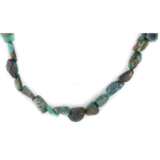 .925 Sterling Silver Certified Authentic Navajo Natural Turquoise Native American Necklace 1579-12 .925 Sterling Silver Certified Authentic Navajo Natural Turquoise Native American Necklace 1579-12
