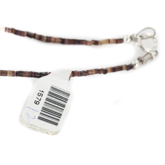 .925 Sterling Silver Certified Authentic Navajo Natural Turquoise Native American Necklace 1579-12 .925 Sterling Silver Certified Authentic Navajo Natural Turquoise Native American Necklace 1579-12