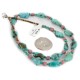 .925 Sterling Silver Certified Authentic Navajo Natural Charoite and Turquoise Native American Necklace 15205-8