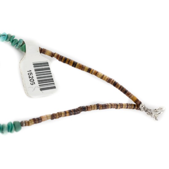 .925 Sterling Silver Certified Authentic Navajo Natural Charoite and Turquoise Native American Necklace 15205-8 .925 Sterling Silver Certified Authentic Navajo Natural Charoite and Turquoise Native American Necklace 15205-8