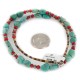 .925 Sterling Silver Certified Authentic Navajo Coral Natural Turquoise Native American Necklace 1579-14