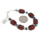 Certified Authentic Navajo .925 Sterling Silver Natural Turquoise and Red Jasper Native American Bracelet 13024 All Products NB160116220011 13024 (by LomaSiiva)