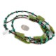 2 Strand .925 Sterling Silver Certified Authentic Navajo Composite Gaspeite Natural Green Agate Native American Necklace 750136-91