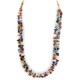 2 Strand .925 Sterling Silver Certified Authentic Navajo Natural Multicolor Stones Native American Necklace 15501-128