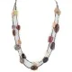 2 Strand .925 Sterling Silver Certified Authentic Navajo Natural Turquoise Carnelian Agate and Jasper Native American Necklace 750194-01