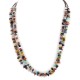 2 Strand Certified Authentic .925 Sterling Silver Navajo Natural Multicolor Stones Native American Necklace 15501-458