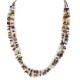 2 Strand Certified Authentic Navajo .925 Sterling Silver Natural Agate and Multicolor Stones Native American Necklace 15315-28