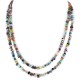 2 Strand Certified Authentic Navajo .925 Sterling Silver Natural Multicolor Stones Native American Necklace 15501-222