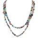 2 Strand Certified Authentic Navajo .925 Sterling Silver Natural Multicolor Stones Native American Necklace  15501-25