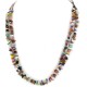 2 Strand Certified Authentic Navajo .925 Sterling Silver Natural Multicolor Stones Native American Necklace 15501-53