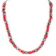 .925 Sterling Silver Certified Authentic Navajo Coral Natural Hematite Native American Necklace 25326 .925 Sterling Silver Certified Authentic Navajo Coral Natural Hematite Native American Necklace 25326