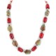 .925 Sterling Silver Certified Authentic Navajo Coral Natural Turquoise Native American Necklace 17076