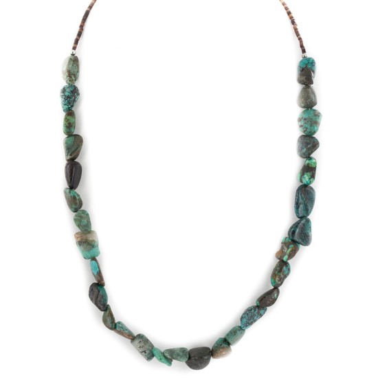 .925 Sterling Silver Certified Authentic Navajo Natural Turquoise Native American Necklace 1579-12 .925 Sterling Silver Certified Authentic Navajo Natural Turquoise Native American Necklace 1579-12