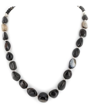 Nickel Certified Authentic Navajo Natural Agate Native American Necklace 25325 Nickel Certified Authentic Navajo Natural Agate Native American Necklace 25325