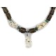 Certified Authentic Navajo .925 Sterling Silver White Howlite Smoky Quartz Native American Necklace 750114-30