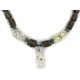 Certified Authentic Navajo .925 Sterling Silver White Howlite Smoky Quartz Native American Necklace 750114-30 Certified Authentic Navajo .925 Sterling Silver White Howlite Smoky Quartz Native American Necklace 750114-30