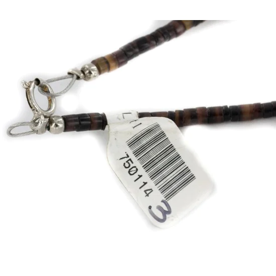 Certified Authentic Navajo .925 Sterling Silver White Howlite Smoky Quartz Native American Necklace 750114-30 Certified Authentic Navajo .925 Sterling Silver White Howlite Smoky Quartz Native American Necklace 750114-30
