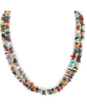 2 Strand Certified Authentic .925 Sterling Silver Navajo Natural Turquoise and Multicolor Stones Native American Necklace 15304-70 2 Strand Certified Authentic .925 Sterling Silver Navajo Natural Turquoise and Multicolor Stones Native American Necklace 15304-70