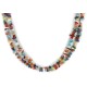 2 Strand Certified Authentic .925 Sterling Silver Navajo Natural Turquoise and Multicolor Stones Native American Necklace 15304-70