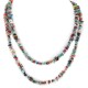 2 Strand Certified Authentic .925 Sterling Silver Navajo Natural Turquoise and Multicolor Stones Native American Necklace 15501-221