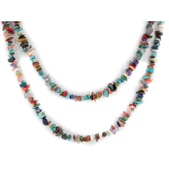 2 Strand Certified Authentic .925 Sterling Silver Navajo Natural Turquoise and Multicolor Stones Native American Necklace 15501-221 2 Strand Certified Authentic .925 Sterling Silver Navajo Natural Turquoise and Multicolor Stones Native American Necklace 15501-221