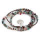 2 Strand Certified Authentic .925 Sterling Silver Navajo Natural Turquoise and Multicolor Stones Native American Necklace 15501-221