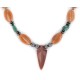 Arrow head Certified Authentic Navajo .925 Sterling Silver Natural Turquoise Agate Hematite and Goldstone Native American Necklace 15897-4