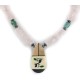 Bird Certified Authentic Navajo .925 Sterling Silver Inlay Natural Turquoise Mother of Pearl Pink Quartz Hematite Native American Necklace 750108-51