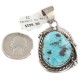 Certified Authentic .925 Sterling Silver Handmade Navajo Natural Turquoise Native American Pendant 14993