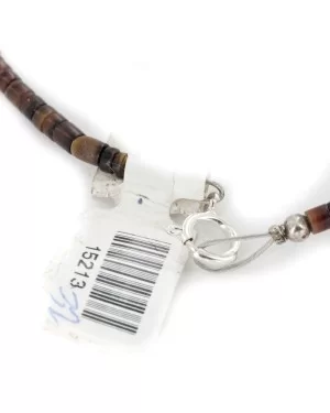 Certified Authentic Navajo .925 Sterling Silver Inlay Natural Turquoise Mother of Pearl Green Jasper Native American Necklace 15213-320 Certified Authentic Navajo .925 Sterling Silver Inlay Natural Turquoise Mother of Pearl Green Jasper Native American Necklace 15213-320