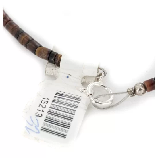 Certified Authentic Navajo .925 Sterling Silver Inlay Natural Turquoise Mother of Pearl Green Jasper Native American Necklace 15213-320