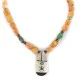 Certified Authentic Navajo .925 Sterling Silver Inlay Natural Turquoise Mother of Pearl Hematite and Quartz Native American Necklace 15810-45