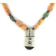 Certified Authentic Navajo .925 Sterling Silver Inlay Natural Turquoise Mother of Pearl Hematite and Quartz Native American Necklace 15810-45