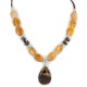 Certified Authentic Navajo .925 Sterling Silver Natural Turquoise Agate and Tigers Eye Native American Necklace 15465-26