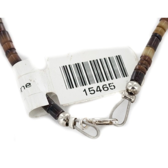 Certified Authentic Navajo .925 Sterling Silver Natural Turquoise Agate and Tigers Eye Native American Necklace 15465-26 Certified Authentic Navajo .925 Sterling Silver Natural Turquoise Agate and Tigers Eye Native American Necklace 15465-26