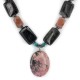 Navajo .925 Sterling Silver Natural Turquoise Hematite Jasper Charoite Necklace 15800-28