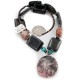Navajo .925 Sterling Silver Natural Turquoise Hematite Jasper Charoite Necklace 15800-28