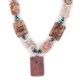 Certified Authentic Navajo .925 Sterling Silver Natural Turquoise Hematite and Jasper Native American Necklace 750122-41