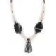 Navajo .925 Sterling Silver Natural Turquoise Hematite Snowflake Stone and Pink Quartz Necklace NB160122230024 Navajo .925 Sterling Silver Natural Turquoise Hematite Snowflake Stone and Pink Quartz Necklace NB160122230024