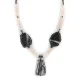 Navajo .925 Sterling Silver Natural Turquoise Hematite Snowflake Stone and Pink Quartz Necklace NB160122230024 Navajo .925 Sterling Silver Natural Turquoise Hematite Snowflake Stone and Pink Quartz Necklace NB160122230024