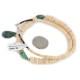 Certified Authentic Navajo .925 Sterling Silver Natural Graduated Melon Shell and Turquoise Native American Necklace 15213-33