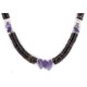 Certified Authentic Navajo .925 Sterling Silver Natural Graduated Heishi and Amethyst Native American Necklace 15151-16