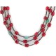 Certified Authentic 3 Strand Navajo .925 Sterling Silver Coral and Natural Turquoise Native American Necklace 15774-3 Certified Authentic 3 Strand Navajo .925 Sterling Silver Coral and Natural Turquoise Native American Necklace 15774-3